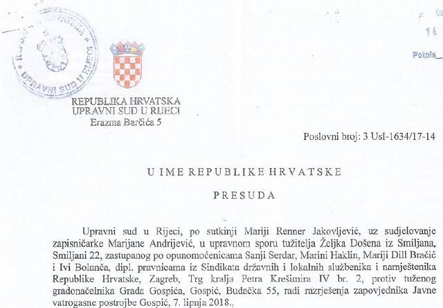 Detalj sudske presude                                                                                                                                                                                                                                     